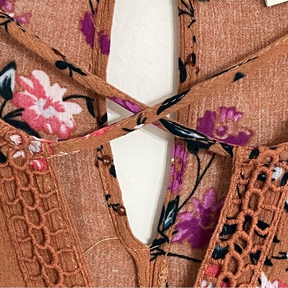 Women’s Umgee Floral Print Boho Peasant Dress Size Small READ - Picture 5 of 14